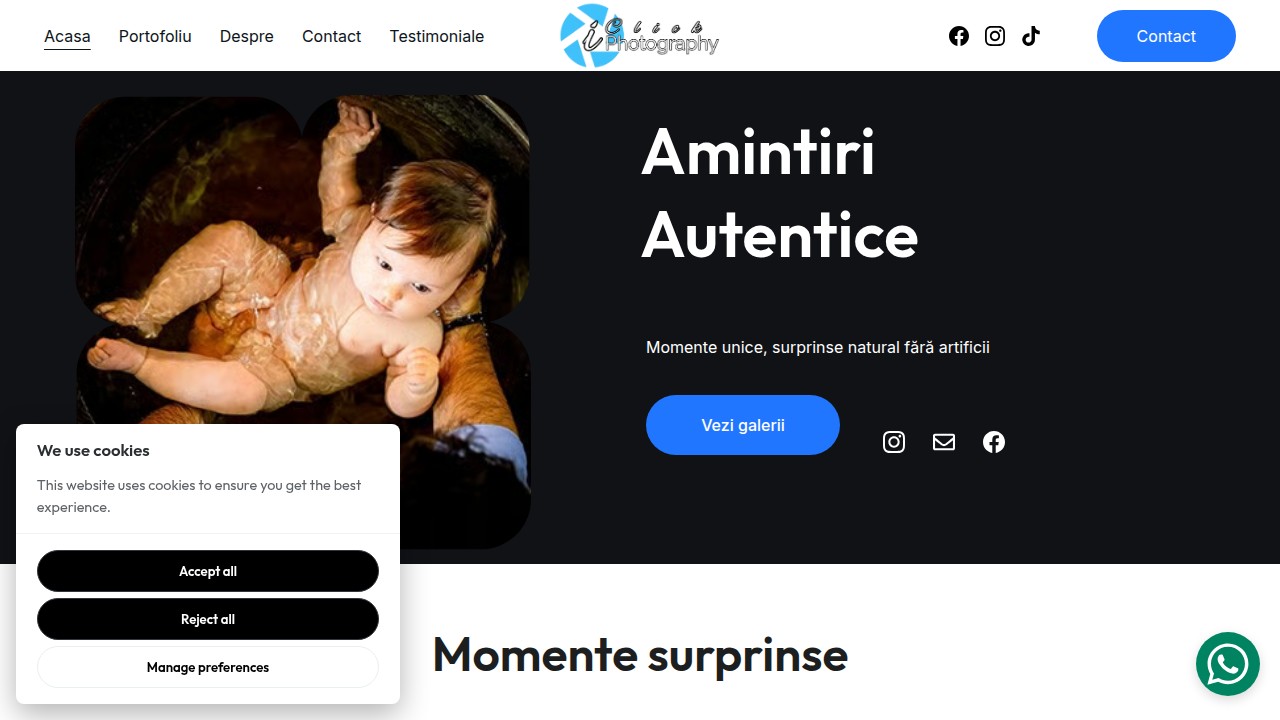 Screenshot of ACE Media Creations (iClick Photography - Sorin Bota) website