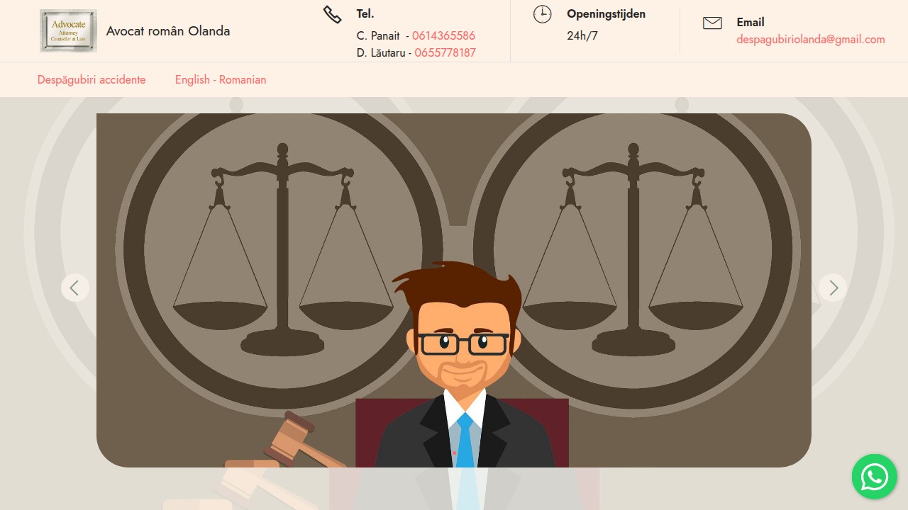Screenshot of Avocat Roman Olanda website