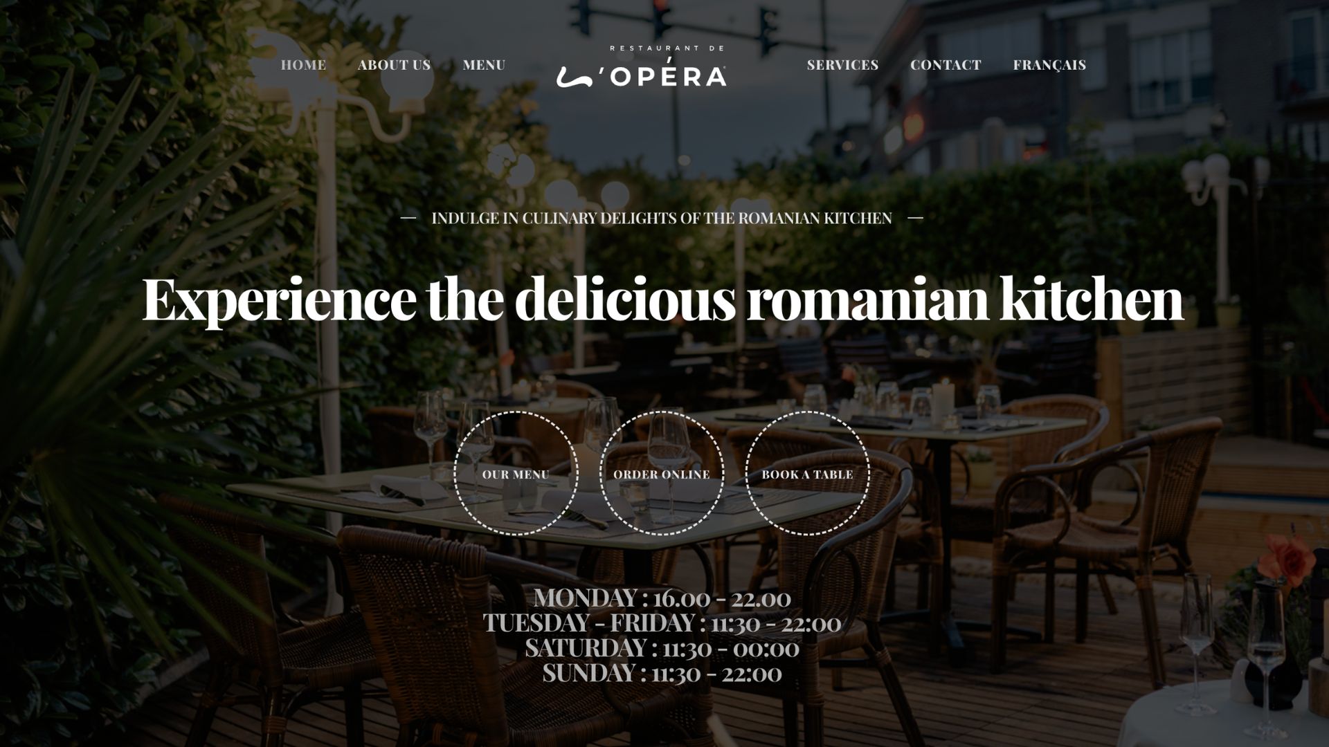 Screenshot of Restaurant de L`Opera website