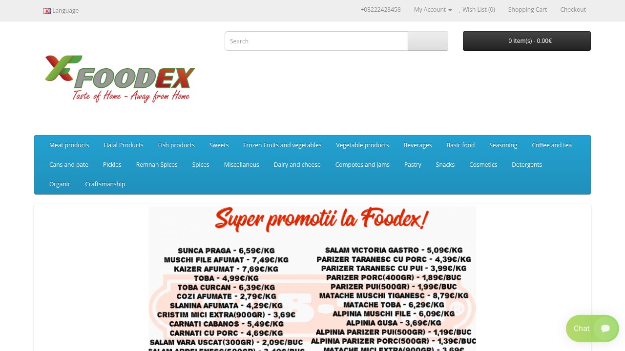 Screenshot of XF Foodex Anderlecht website