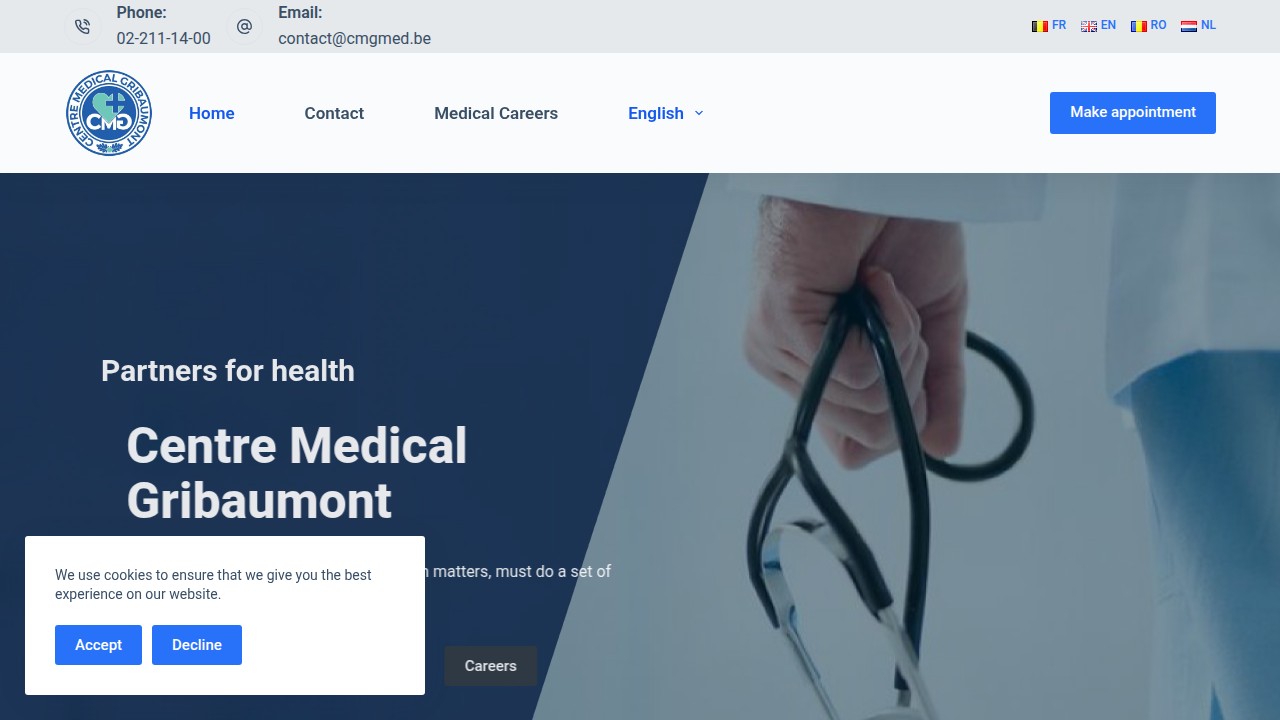 Screenshot of Centrul Medical Gribaumont (clinica romaneasca) website