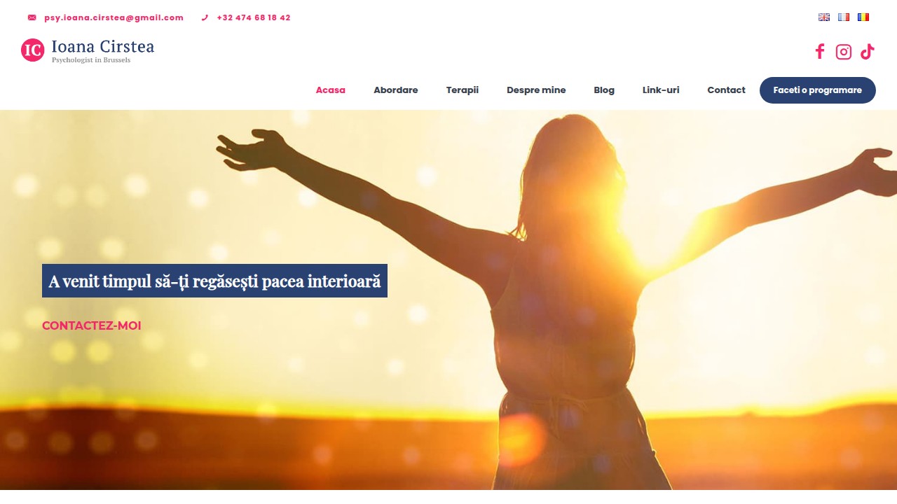 Screenshot of Ioana Cirstea - Psiholog & coach website