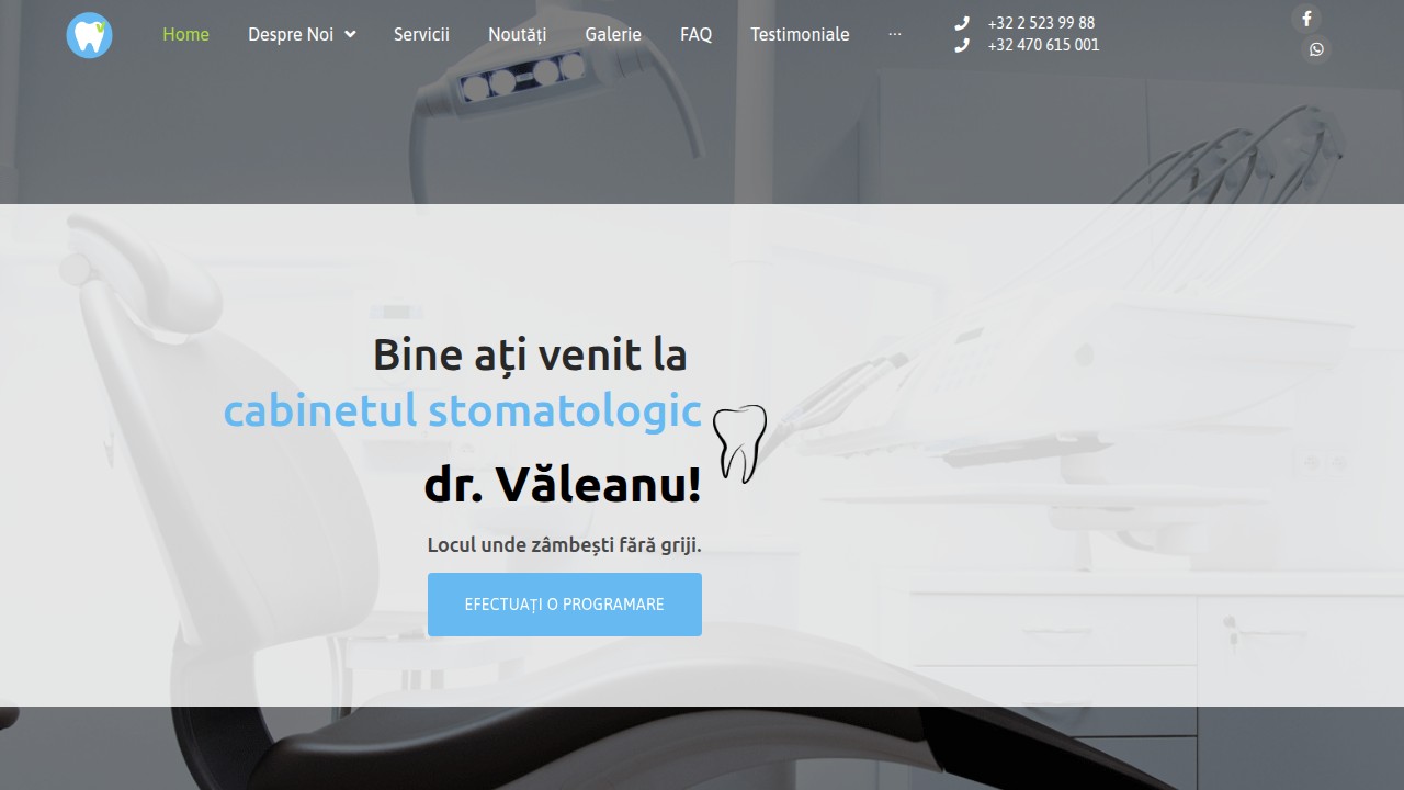 Screenshot of Cabinet Stomatologic Dr. Valeanu website