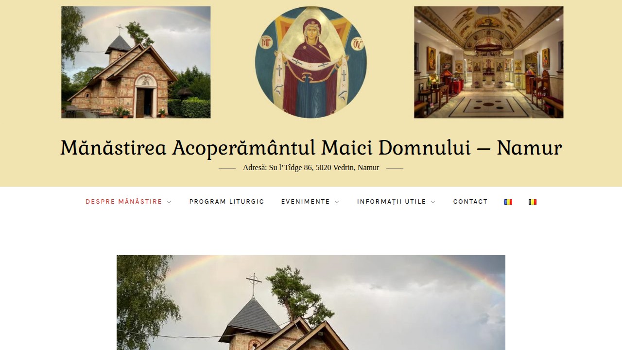 Screenshot of Mănăstirea Acoperământul Maicii Domnului website
