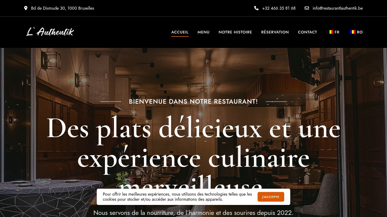 Screenshot of Restaurant L' Authentik website