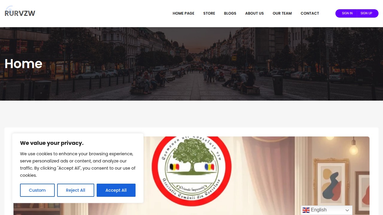 Screenshot of Roemenen uit Roeselare vzw website