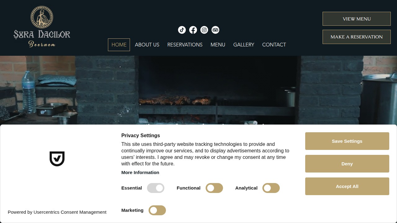 Screenshot of Restaurant Sura Dacilor Beernem website